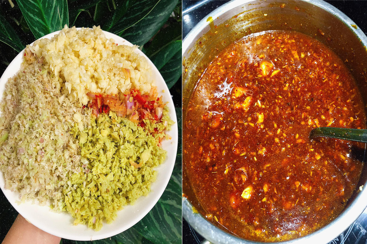 Chuẩn bị hỗn hợp ướp thịt bò